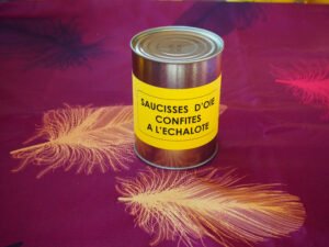 Saucisses d'oie confites